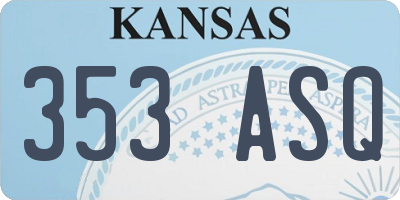 KS license plate 353ASQ