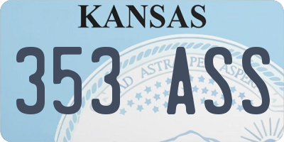 KS license plate 353ASS