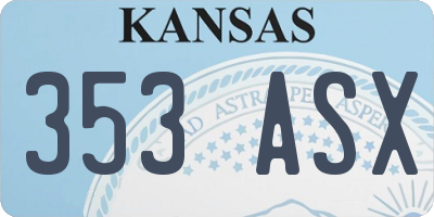 KS license plate 353ASX