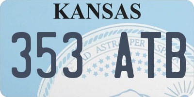 KS license plate 353ATB