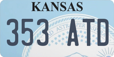 KS license plate 353ATD