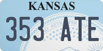 KS license plate 353ATE