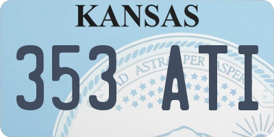 KS license plate 353ATI
