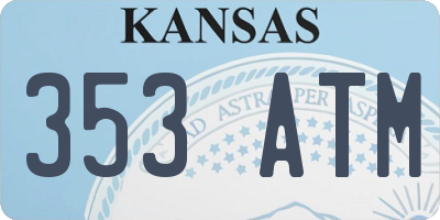 KS license plate 353ATM