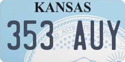 KS license plate 353AUY