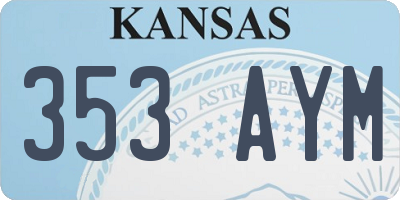 KS license plate 353AYM