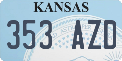 KS license plate 353AZD