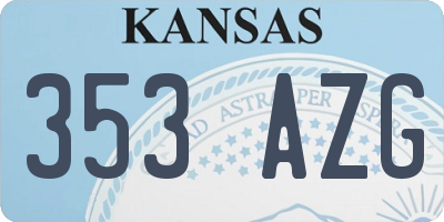 KS license plate 353AZG