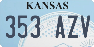KS license plate 353AZV