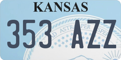 KS license plate 353AZZ