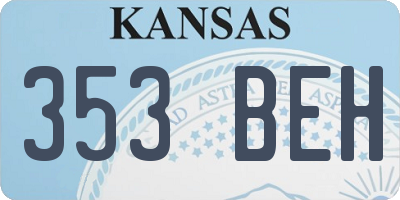KS license plate 353BEH