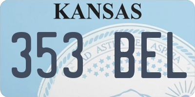 KS license plate 353BEL