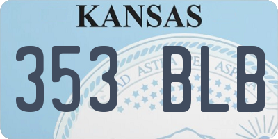 KS license plate 353BLB