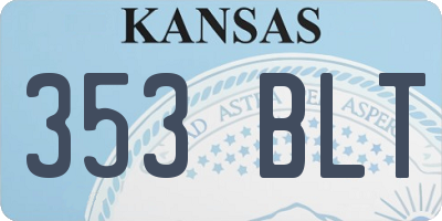 KS license plate 353BLT