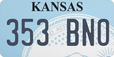 KS license plate 353BNO