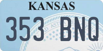 KS license plate 353BNQ