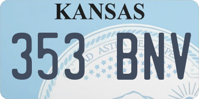 KS license plate 353BNV