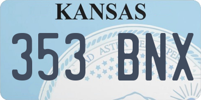 KS license plate 353BNX