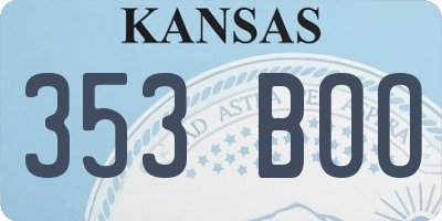KS license plate 353BOO