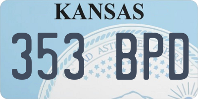 KS license plate 353BPD