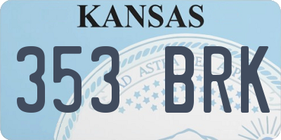 KS license plate 353BRK