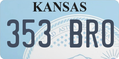 KS license plate 353BRO