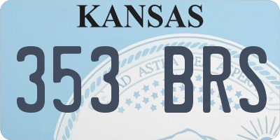 KS license plate 353BRS