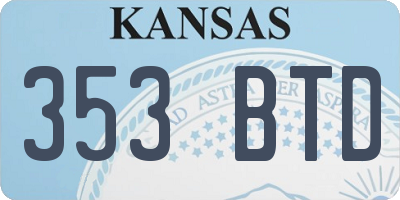 KS license plate 353BTD