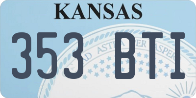 KS license plate 353BTI