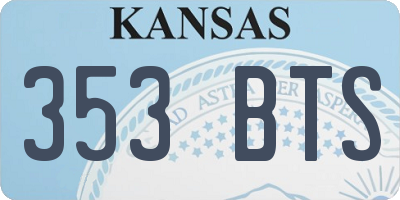 KS license plate 353BTS