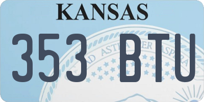 KS license plate 353BTU