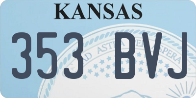 KS license plate 353BVJ