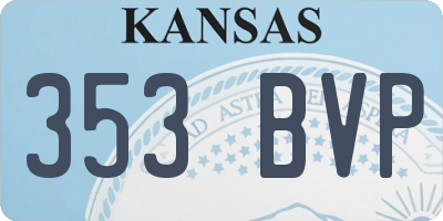KS license plate 353BVP