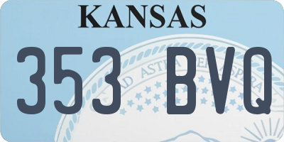 KS license plate 353BVQ