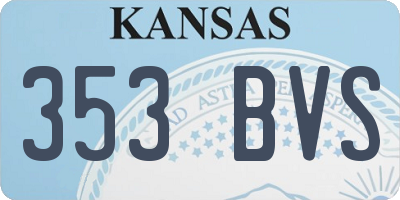 KS license plate 353BVS