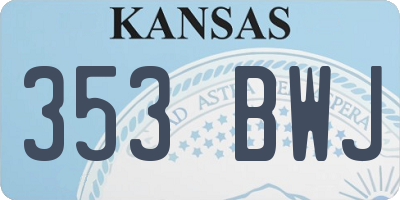 KS license plate 353BWJ