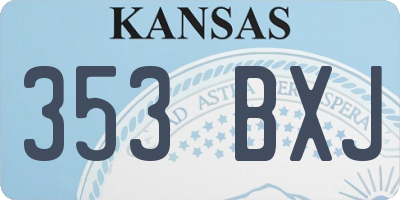 KS license plate 353BXJ