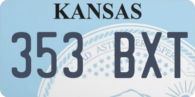 KS license plate 353BXT