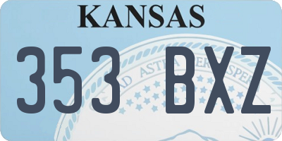 KS license plate 353BXZ
