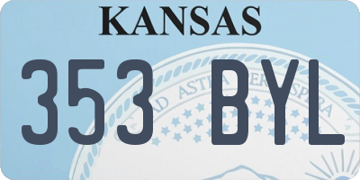 KS license plate 353BYL