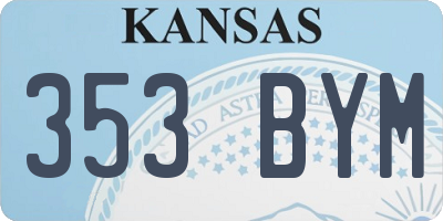 KS license plate 353BYM