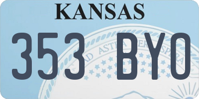 KS license plate 353BYO
