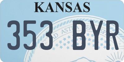 KS license plate 353BYR