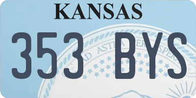 KS license plate 353BYS