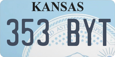 KS license plate 353BYT