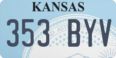 KS license plate 353BYV