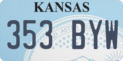 KS license plate 353BYW