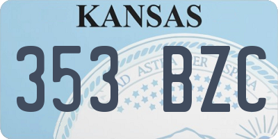 KS license plate 353BZC