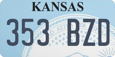 KS license plate 353BZD