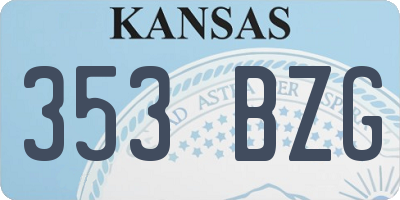 KS license plate 353BZG